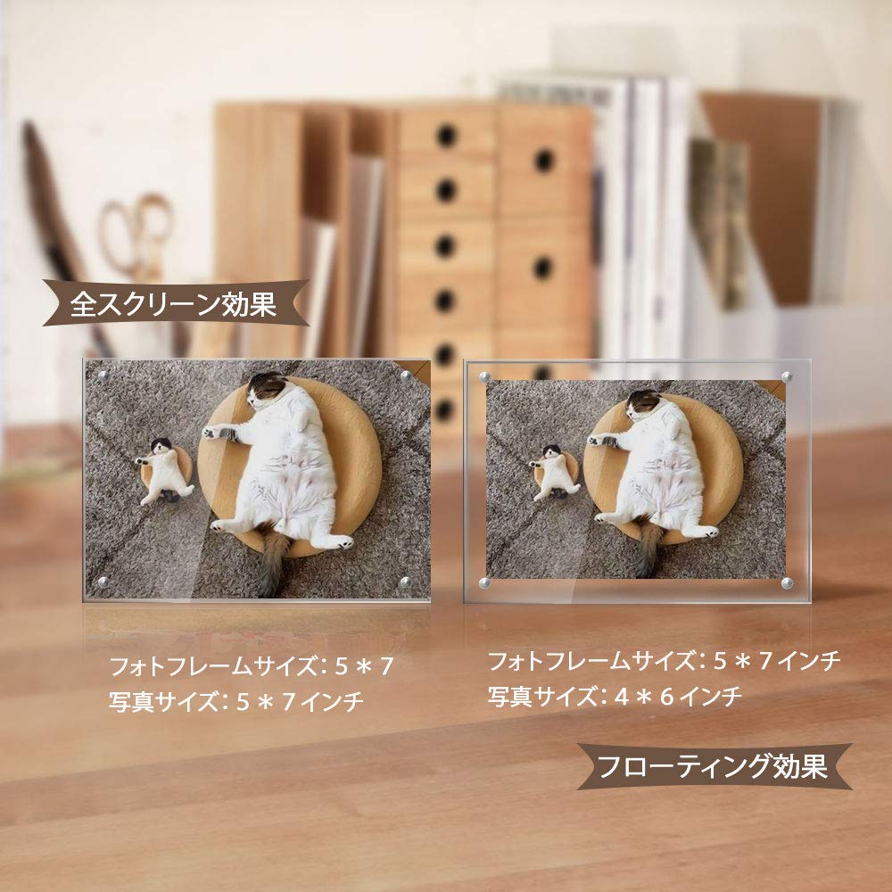 Amazon.co.jp: Lapeno アクリルフォトフレーム 写真立て マグネット